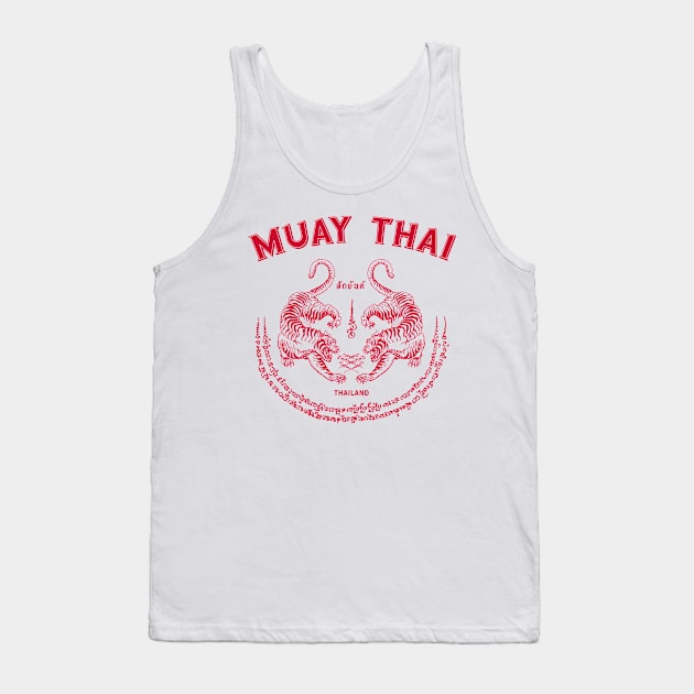 Muay Thai Tiger Sak Yant Tattoo Kickboxing Thailand Tank Top by VintCam